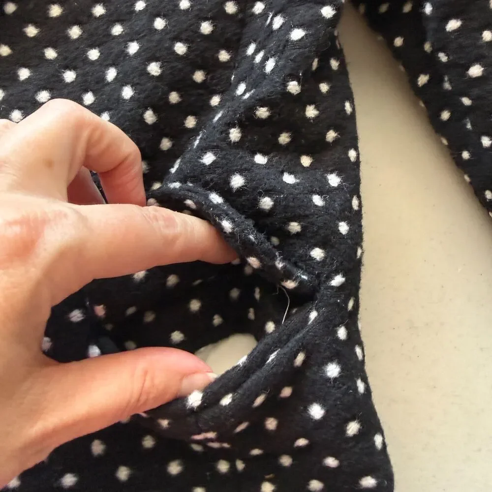 Cat & Jack Girls Black White Polka Dot Pea Coat Jacket Size 5T Quilted Lining